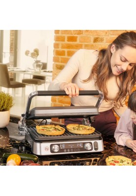 Braun Гриль притискний MultiGrill 9 Pro, 2200Вт, темп. режимів-6, розкриття на 180°, метал, пластик, металік