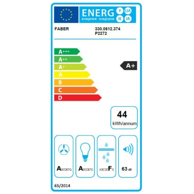 Faber Витяжка похила, 80см, 1290м.куб/год, Daisy Bk A80, чорний