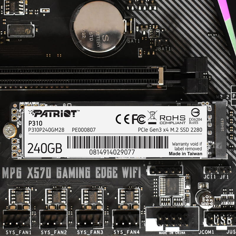 Patriot Накопичувач SSD M.2 240GB PCIe 3.0 P310