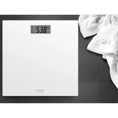Tefal Ваги підлогові Premiss, 150кг, CR2032x1 в комплекті, скло, білий