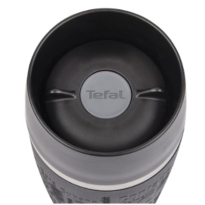 Tefal Термочашка Travel Mug, 360мл, діам60, t хол. 8г, гар.4г, нерж.сталь+пластик, чорний