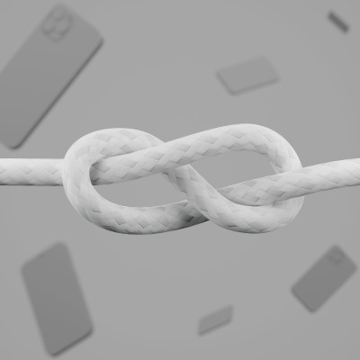 Belkin Кабель USB-С - USB-C плетений, силіконовий, з ремінцем на магніті, 1м, білий