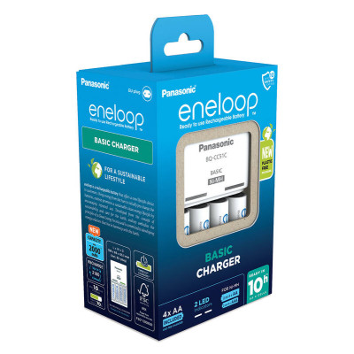 Panasonic Зарядний пристрій Basic Charger+ Eneloop 4AA 1900 mAh New Panasonic Зарядний пристрій Basic Charger+ Eneloop 4AA 1900 mAh New