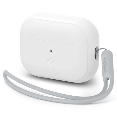 Spigen Чохол для Apple AirPods Pro 2 Silicone Fit, White+Strap Gray