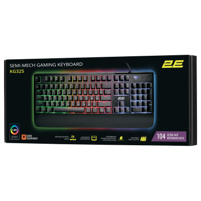 2E Gaming Клавіатура ігрова KG325 LED USB Black Ukr