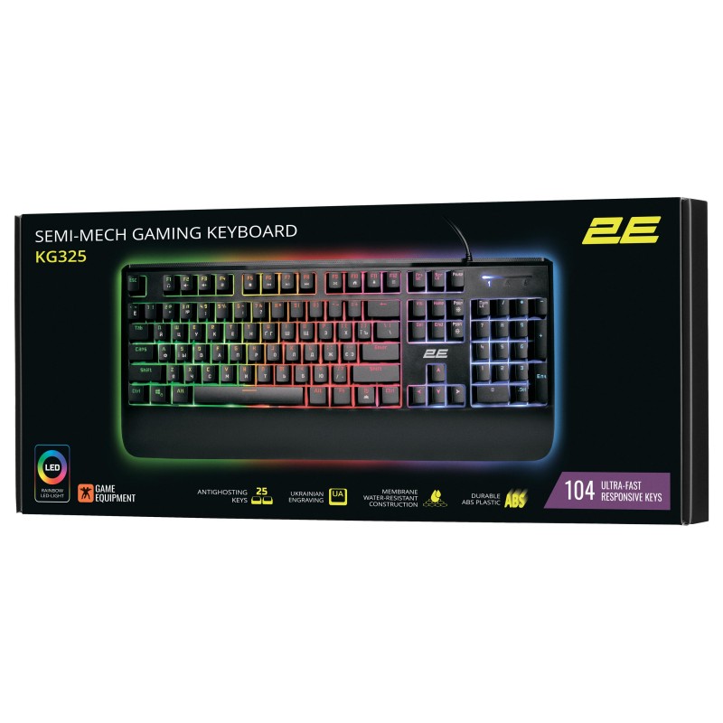 2E Gaming Клавіатура ігрова KG325 LED USB Black Ukr