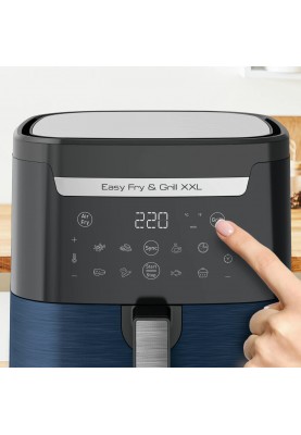 Tefal Мультипіч EasyFry&Grill XXL, 1830Вт, чаша-6.5л, сенсорне керув., 8 програм, пластик, чорно-синій