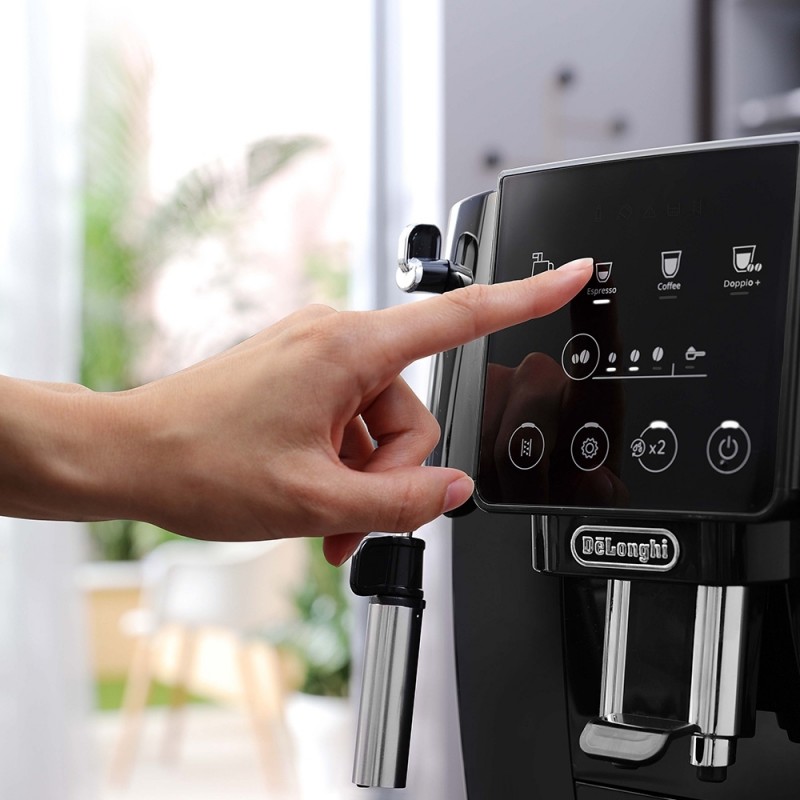 Delonghi Кавомашина Magnifica Start, 1.8л, зерно+мелена, ручний капучинатор, дисплей, авторецептів -4, підігрів чашок, чорний