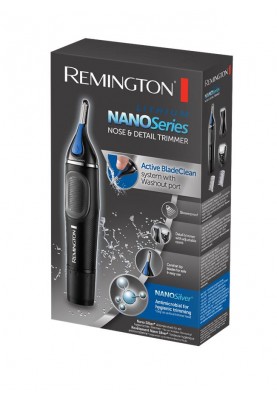Remington Тример Nano Series Lithium, для носа та вух, ААx1, насадок-4, сталь, чорно-синій