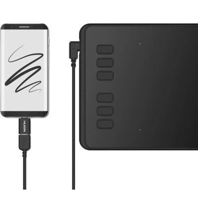 Huion Графічний планшет 6.3"x3.9" H640P, microUSB, чорний