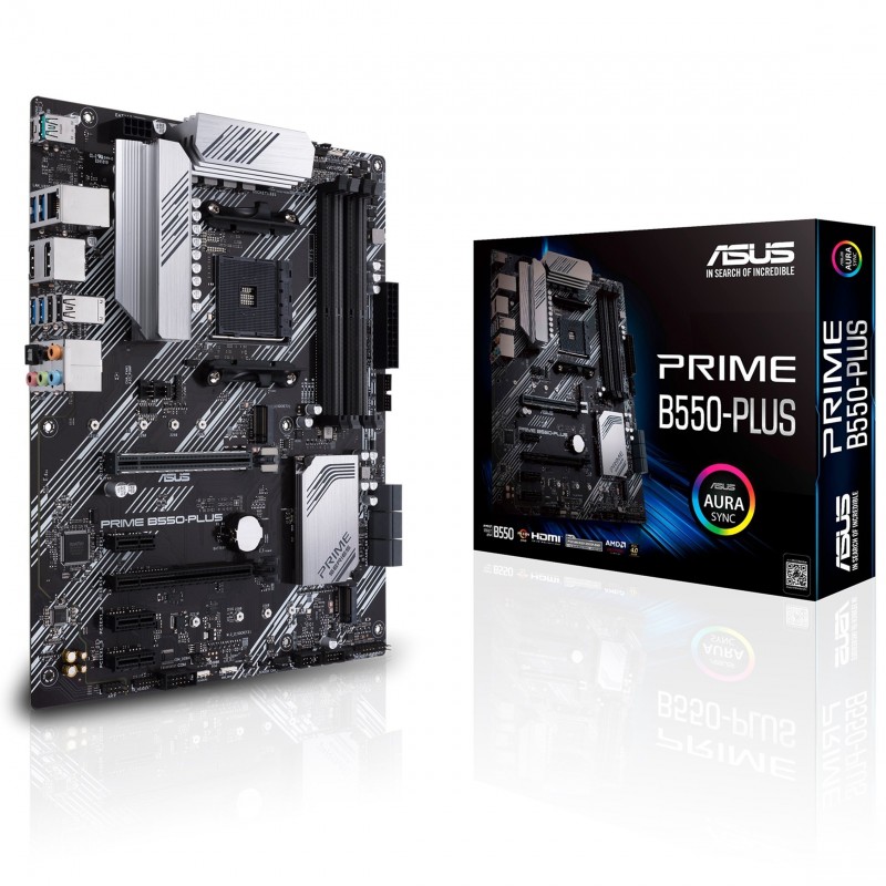 ASUS Материнcька плата PRIME B550-PLUS sAM4 B550 4xDDR4 M.2 HDMI DP ATX