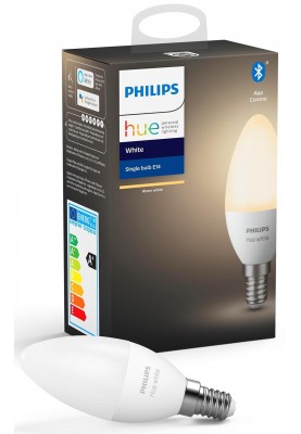 Philips Hue Лампа розумна E14, 5.5W(40Вт), 2700K, White, ZigBee, Bluetooth, димування