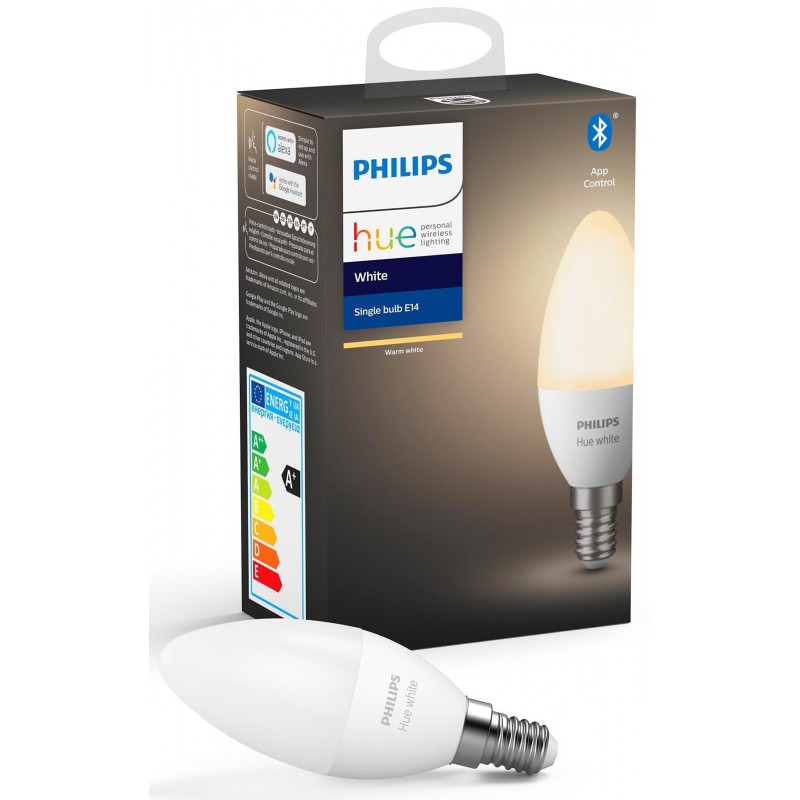 Philips Hue Лампа розумна E14, 5.5W(40Вт), 2700K, White, ZigBee, Bluetooth, димування