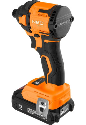 Neo Tools Гайковерт ударний Energy+ 18В безщітковий 3600об·хв 300Нм 1/4" 4 швидкості 0.85кг без АКБ та ЗП