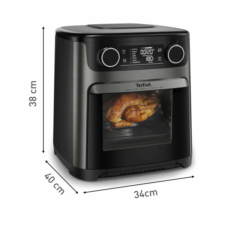 Tefal Мультипіч Easy Fry Multifunctional, 1800Вт, механічне керув., 9 програм, пластик, чорний