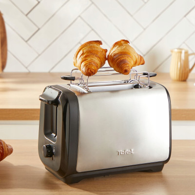 Tefal Тостер Subito 1100Вт, розморожування, щипці, нерж. сталь, чорний