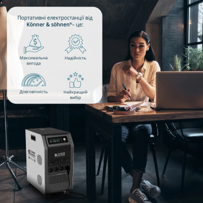 Könner & Söhnen Портативна електростанція Konner&Sohnen KS 5200PS, 5200Вт, 5120Вт·год, LifePo4, UPS, 56кг