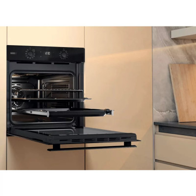Whirlpool Духовий шафа електричний, 71л, A+, дисплей, конвекція, телескопічні напрямні, пара, чорний