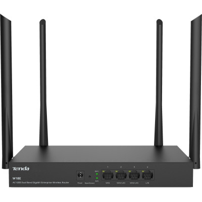 Tenda Маршрутизатор W18E Hotspot AC1200 4xGE (1xGE WAN, 2xGE LAN/WAN, 1xGE LAN)
