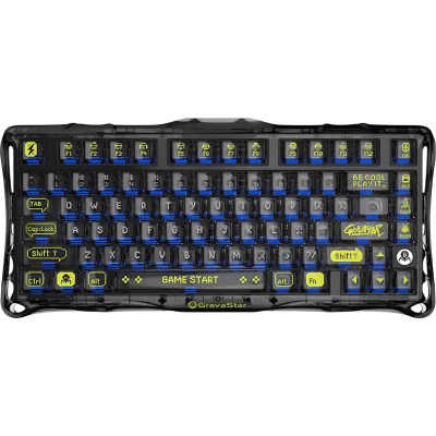 GravaStar Клавіатура механічна Mercury K1 Lite 80keys, GravaStar x BSUN Grey, BT/WL/USB, чорний