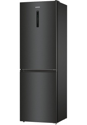 Gorenje Холодильник NRK619EABXL4 з нижн. мороз. камерою, 185х60х60см, 2 дв., Х- 204л, М- 96л, A+, NoFrost Plus, Fresh zone, чорний