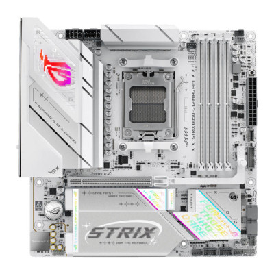 ASUS Материнська плата ROG STRIX B850-G GAMING WIFI sAM5 B850 4xDDR5 M.2 HDMI DP WiFi BT mATX білий