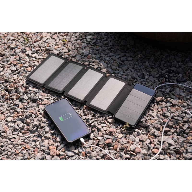2E Портативний зарядний пристрій Power Bank Solar 8000mAh Black