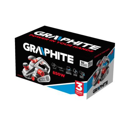 Graphite Рубанок 850Вт 82мм стругання до 3мм 3.1кг