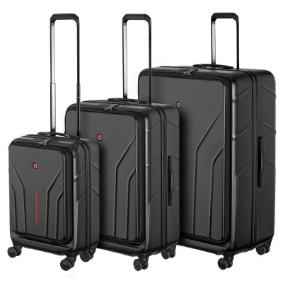 Wenger Набір валіз Wenger Amplix Hardside, полікарбонат, (S+M+L), TSA, 4 колеса, EXP, чорний