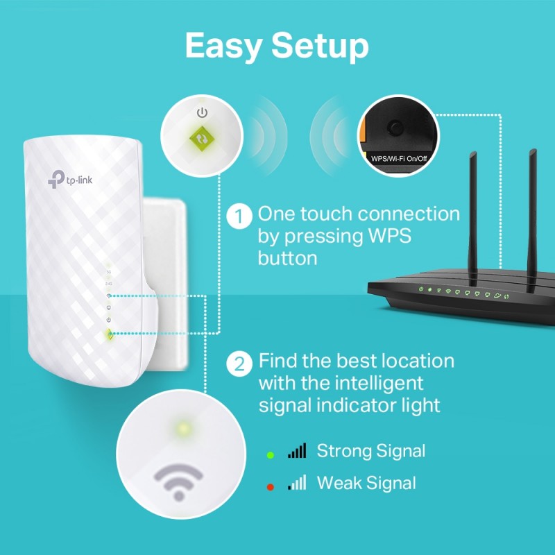 TP-Link Повторювач Wi-Fi сигналу RE220 AC750 1xFE LAN