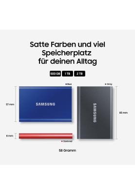 Samsung Портативний SSD 1TB USB 3.2 Gen 2 Type-C T7 Сірий
