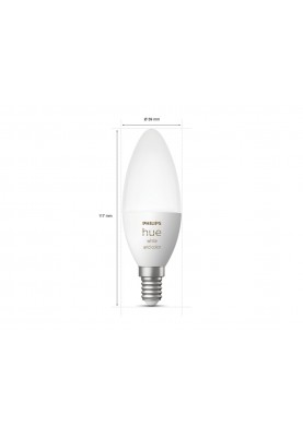 Philips Hue Лампа розумна E14, 5.3W(40Вт), 2000K-6500K, RGB, ZigBee, Bluetooth, димування, 2шт