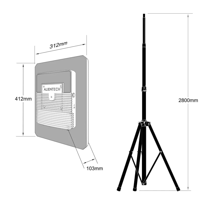 Alientech Антена підсилювач сигналу Deimox 915M/1.2G/2.4G/5.2G/5.8G для БПЛА (DJI, Autel, FPV), без кабелів