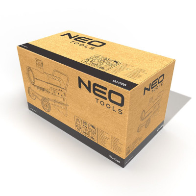 Neo Tools Теплова пушка дизельна, прямого нагріву, 20кВт, 200м2, 600м3/рік, колеса, чорний, 21.30кг