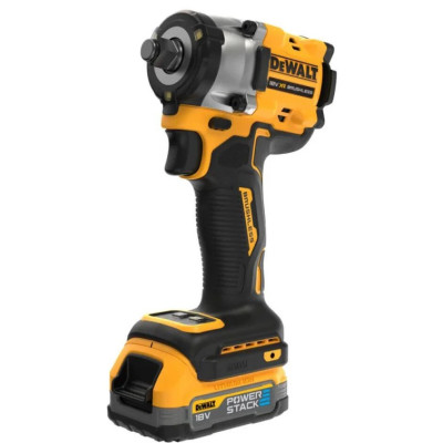 DeWALT Гайковерт ударний акумуляторний XR Li-Ion PowerStack 18В акб 2х1.7А·год 610Нм 2500об/хв 3550уд/хв 1/2" кейс TSTAK, ЗП 1.1кг
