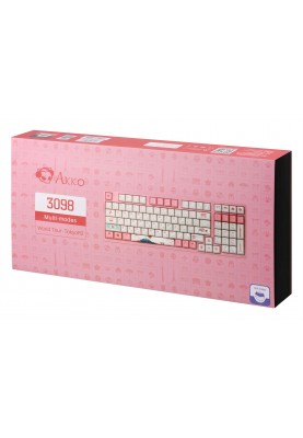 Akko Клавіатура механічна 3098B World Tour-Tokyo R2 98Key, TTC Golden Red, BT/WL/USB-A, Hot-swappable, EN/UKR, RGB, Рожевий