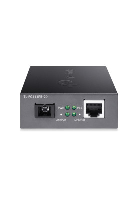 TP-Link Медіаконвертер TL-FC111B-20 1xFE, 100Base-LX, SM, WDM, 20km, SC. PoE