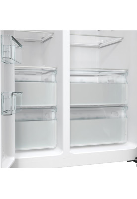 Gorenje Холодильник SBS, 179х70х92см, 2 двері, 376(190)л, А++, NF+, Інв., Зона св-ті, диспенсер, генератор льоду, Зовн. Диспл, нерж