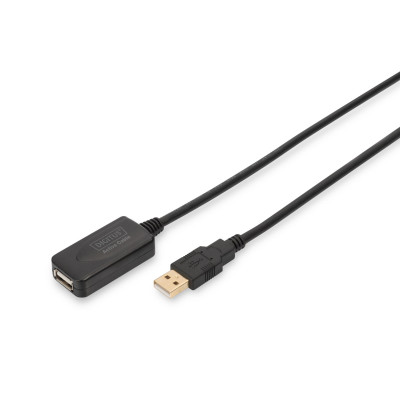 Digitus Підовжувач USB 2.0 Active Cable, A/MA/F, 5м, чорний