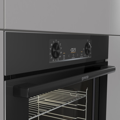 Gorenje Духова шафа Gorenje електрична, 77л, A+, дисплей, IconLed, піроліз, готув. на різн рівнях, чорний