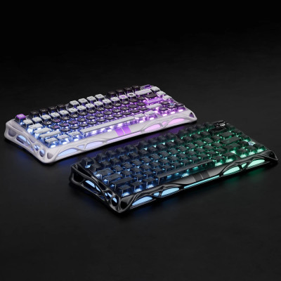 GravaStar Клавіатура механічна Mercury V75 80keys, Magnetic Jade Pro, 8K, USB-A, RGB, Mecha Gray