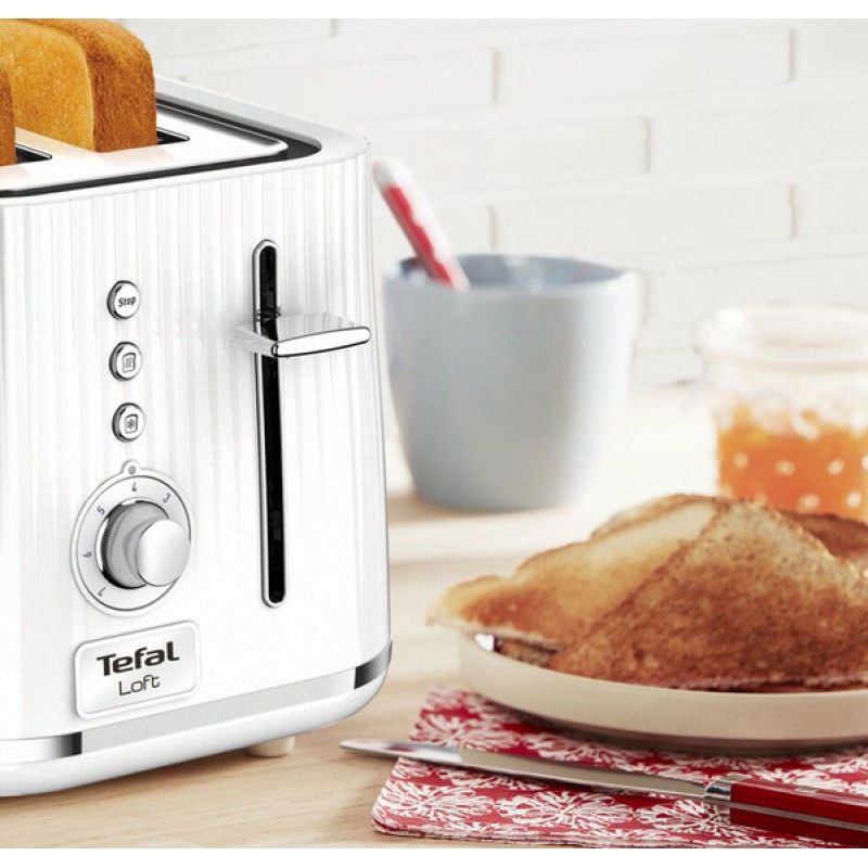 Tefal Тостер Loft 850Вт, пластик, білий