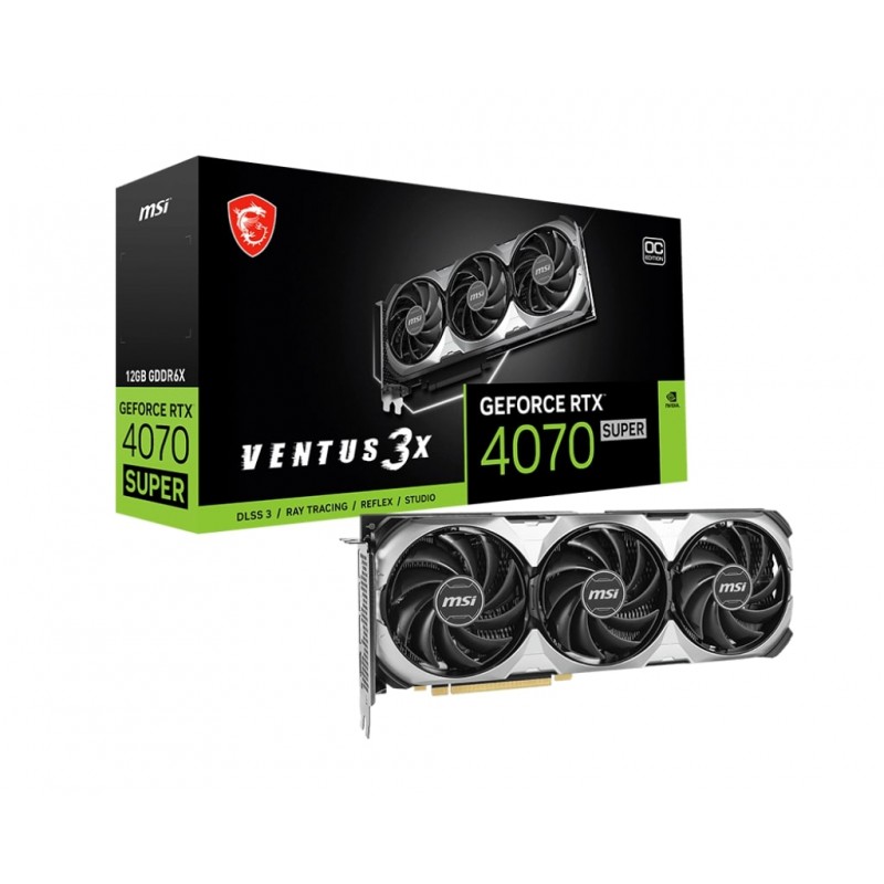 MSI Відеокарта GeForce RTX 4070 SUPER 12GB GDDR6X VENTUS 3X OC