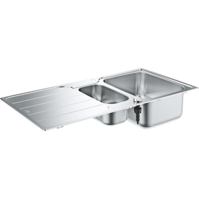Grohe Мийка кухонная K500, нерж.сталь, прямокут., з крилом, 1000x500x200мм, чаша - 2, врізна, нержавіюча сталь