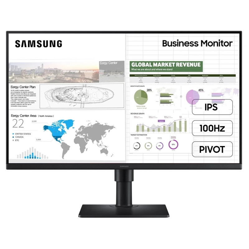Samsung Монітор 27" S27D400 2*HDMI, DP, USB, IPS, 100Hz