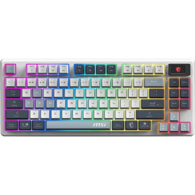 MSI Клавіатура механічна FORGE GK600 TKL W SKY UA 104key, механічний Linear, USB-A, Wireless, Bluetooth, EN/UKR/RU, RGB, білий
