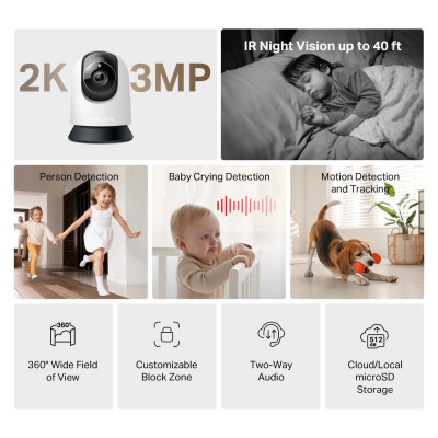 Mercusys IP-Камера MC210 3MP N300 microSD motion detection