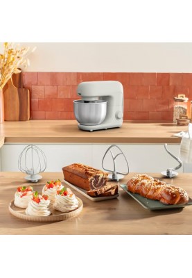 Tefal Міксер планетарний Bake Essential 800Вт, насадки-3, чаша-нерж., метал, 4.8л, білий