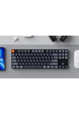 Keychron Клавіатура механічна K1SE 87Key, Gateron Blue, BT/USB-A, Low Profile, EN/UKR, White Led, чорний