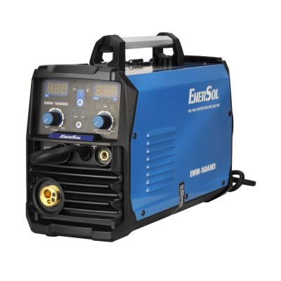 EnerSol Зварювальний напівавтомат інверторний EWM-160AMD (дрот до 1мм + електрод до 5мм) 20-160А 7.2кВт 160-260В 10.8кг